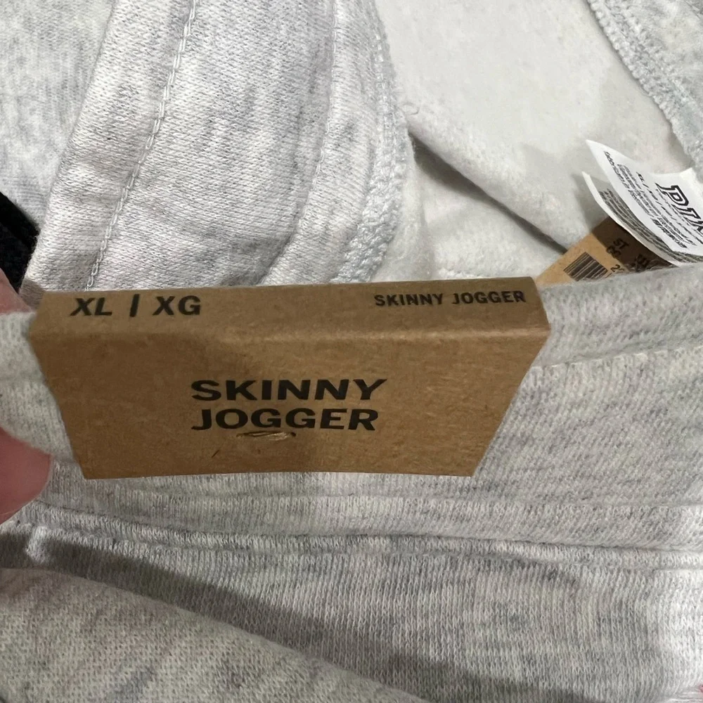 NEW NWT VS Victoria Secret PINK light heather grey XL skinny jogger - Picture 8 of 8